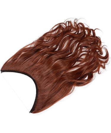 One Piece Wire In Hairpieces Matte Material Invisible Hair Extension Synthetic Wavy For Women Beauty 20 Inch Red Brown & Orange 20 Inch - Wavy Red Brown & Orange - Buy Online on GoSupps.com