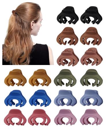 Small Hair Clips  18 Pcs Hair Clips for Thin Hair  1.57 Inch Matte Small Claw Clips  Octopus Hair Claw Clips Small  Nonslip Small Hair Clips for Women and Girls