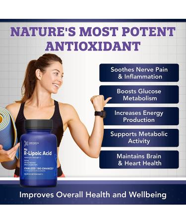 GeroNova R-Lipoic Acid 300mg - Premium R-Alpha Lipoic Acid Capsules for Nerve Pain & Inflammation Support - 120 Count - Buy Online on GoSupps.com