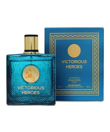 Victorious Heroes Sensual Woody Fragrance for Men | Long Lasting Cologne Aromatic Scent Eau de Parfum Natural Spray - Great Holiday Gift 3.4 Fl Oz/100 Ml