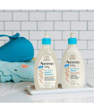 Aveeno Baby Daily Care Gift Set - Natural Oat Extract Moisturizing Lotion & 2-in-1 Bath WashShampoo - Buy Online on GoSupps.com