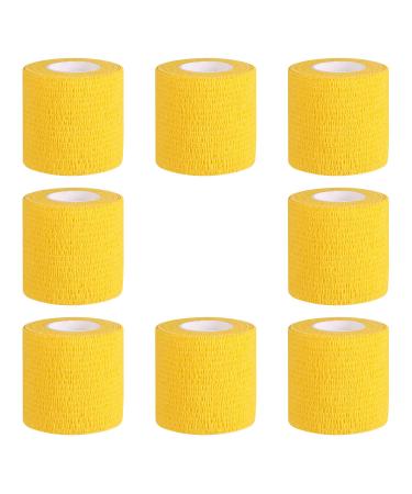 Bandage Wrap 8 Pack 2 x 5 Yards Self Adhesive Bandage Wrap Breathable Cohesive Bandage Wrap Rolls Athletic Elastic Self Adherent Wrap for Sports Injury Wrist Knee Ankle Sprains and Swelling(Yellow) Yellow 2 Inch (Pack... - Buy Online on GoSupps.com