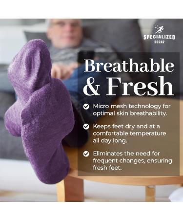 Diabetic Socks for Men & Women | Cozy Super Soft Thermal Socks in Medium Pink Lila & Gray - Buy Online on GoSupps.com