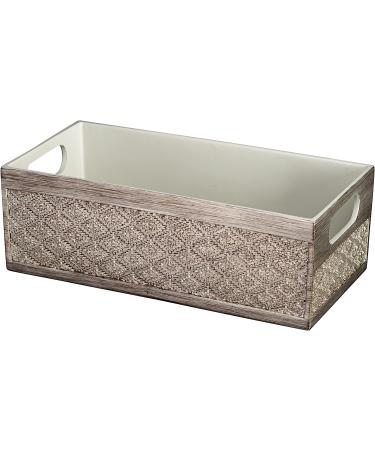 Dublin Bathroom Decor Box - Toilet Paper Holder & Storage Basket - Modern Gray & Silver Organizer for Toilet Tank & Sink Countertop - Buy Online on GoSupps.com
