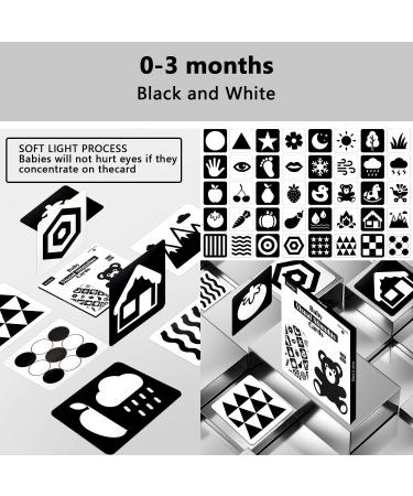 Black and White Baby Flashcards - 80 High Contrast Visual Stimulation Cards for Infant Intelligence Development | Early Memory Learning Toy for Newborns 0-12 Months - Buy Online on GoSupps.com