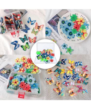 101 Pcs Edible Butterfly Cupcake Toppers Beautiful Butterfly Cake Decoration with Flower Cake Decoration Box Butterfly Cake Toppers for Wedding Cake Birthday Party Food Decoration Baby Shower - Buy Online on GoSupps.com
