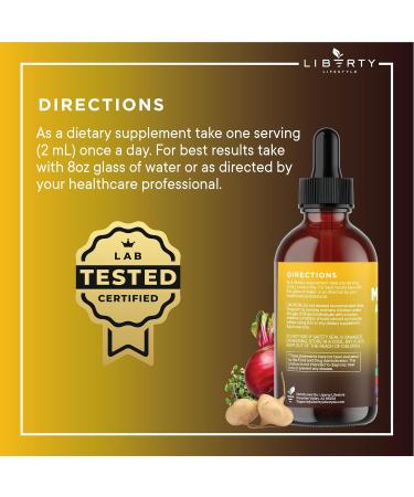 Organic Maca Root Liquid Drops with Ashwagandha Nettle Fenugreek Beet Root and L-Arginine Liquid Multivitamin for Women and Men - 4oz 2 Fl Oz (Pack of 2) - Buy Online on GoSupps.com