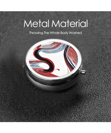 Marble Mixed Brown Round Pill Box - 3 Compartment Portable Travel Medicine Organizer | Decorative Pocket Purse Vitamin Holder - Buy Online on GoSupps.com