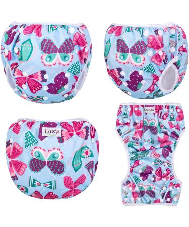 Luxja Reusable Baby Swimming Diaper - Adjustable & Washable (0-3 Years) - 2 Pack Butterfly & Flamingo Design - Buy Online on GoSupps.com