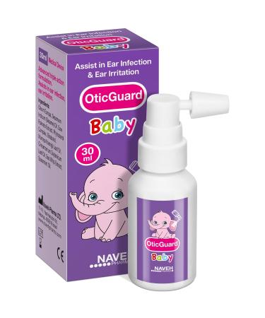 NAVEH PHARMA Otic Guard Baby Ear Drops Natural Ear Oil for Ear Wax Removal & Infection Relief Gentle Ear Cleaner for Babies Toddlers & Kids Soothes Itchy Ears & Swimmer s Ear 1 Fl Oz