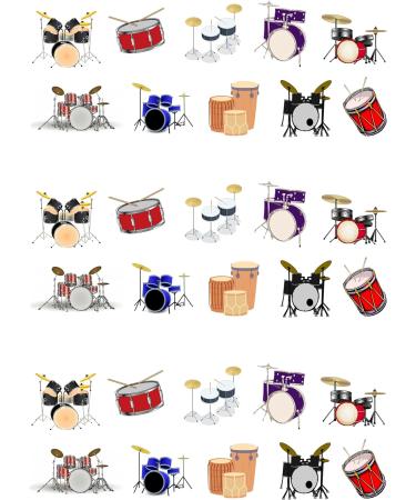 30 Stand Up Drums Musical Instrument Themed Edible Wafer Paper Cake Toppers Decorations - Buy Online on GoSupps.com