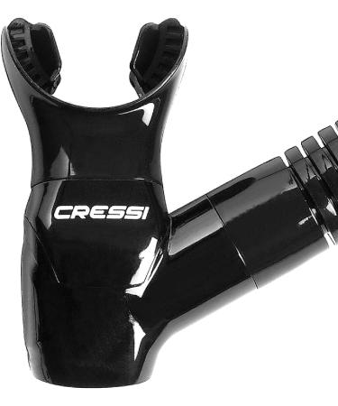 Cressi Adult Diving Dry Snorkel - Supernova Dry with Splash Guard and Top Valve | Black/Black - Buy Online on GoSupps.com