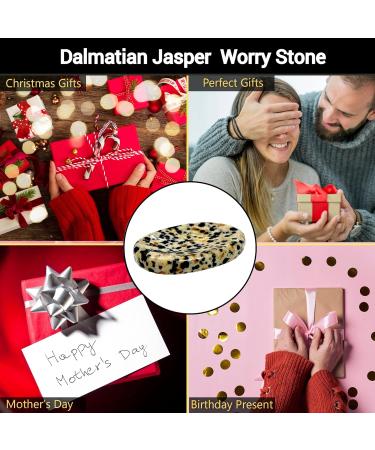 Dalmatian Jasper Thumb Stone - Elite Worry & Meditation Crystal for Calm & Reiki Healing - Buy Online on GoSupps.com