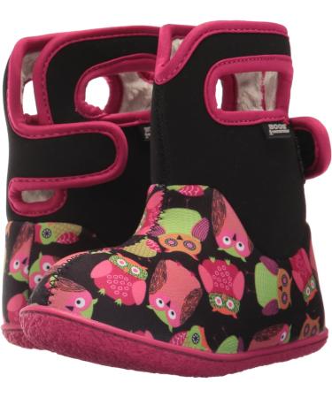 BOGS Baby Wellington Boots Plum Flower Stripe 71565 | Size UK 3-8 / 7 M US Child | Owls Print Black Multi - Buy Online on GoSupps.com