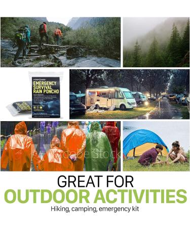 FosPower Emergency Waterproof Rain Poncho (4 Pack) Reusable Thermal Blanket Lightweight Weather Resistant Raincoat with Hood for Camping Accessories  Outdoors  Emergency Kit Supplies  Essential - Buy Online on GoSupps.com