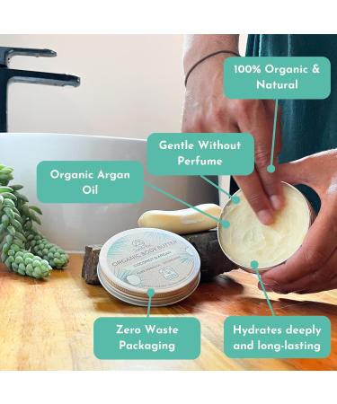 Suntribe Bio Body Butter Coconut & Argan - 100% Organic Perfume-Free Nourishing 150ml | Zero Waste for Very Dry/Sensitive Skin - Buy Online on GoSupps.com