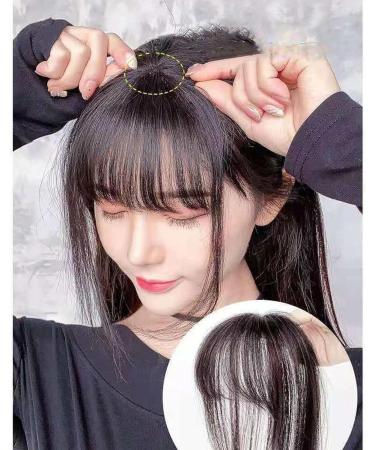 Agatige Clip in Bangs for Women Human Hair 3D Hair Front Bangs Extensions French Bangs Synthetic Straight Hairpiece Curved Thin Hair Bangs for Daily Wear - Buy Online on GoSupps.com