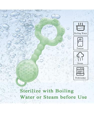 WHOZU Silicone Baby Teether Rattle Toy for Infants 0-18 Months | Soft and Flexible Teething Toy for Boys and Girls - Green - Buy Online on GoSupps.com