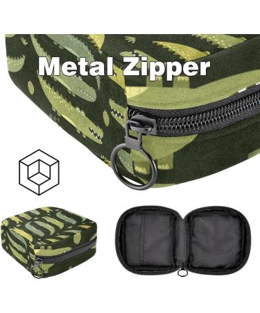 Cute Green Gator Napkins & Storage Bag - Portable Crocodile Pattern Holder for Women & Teens | Menstrual Cup & Breastfeeding Pillow Organizer - Buy Online on GoSupps.com