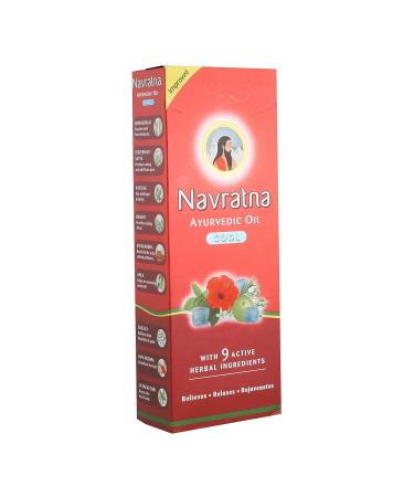 Navratna Ayurvedic Cool Oil - Herbal Relaxing Head Massage Oil for Headache & Body Ache Relief | 3.38 Fl Oz/100ml - Buy Online on GoSupps.com
