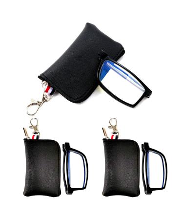 Folding Reading Glasses Portable Compact Readers for Women Men in Case(3 Pack 1.50) 3 Pack(3black) 1.5 x
