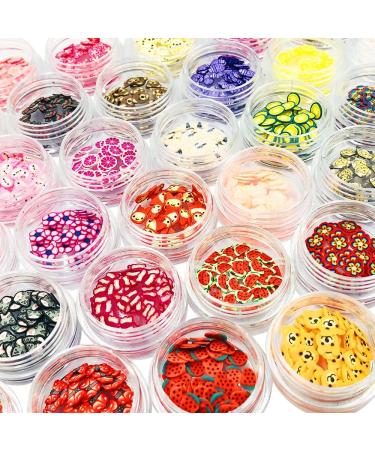 36 Boxes of Fruit Manicure Slices lyfLux 36 Styles of DIY Nail Stick 3D Soft Pottery Resin Production Lip Gloss Mobile Phone Wallet and Decorations (Fruit Animal Cartoon) - Buy Online on GoSupps.com