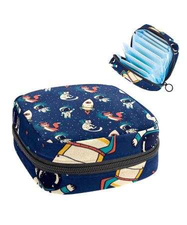 Women's bonds Storage bags Stillpad holder rocket and astronaut pattern portable period kit pocket feminine product bag for women girls color3