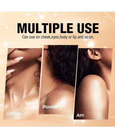 AKARY Silver Shimmer Powder Highlighter | Intense Glow Illuminator Makeup | High Impact Dewy Finish (0.25 oz - Buy Online on GoSupps.com