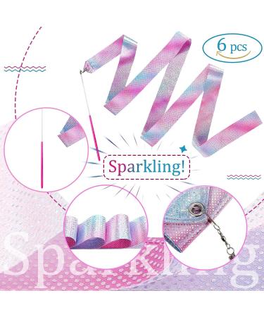 Sparkling Dance Ribbon Flash Gymnastics Ribbons 78.74 Rhythmic Shining Silk Dance Ribbons - Pink Twirling Ribbons (12 Pack) - Buy Online on GoSupps.com