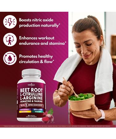 NEW AGE Beet Root Capsules - L Arginine, L Citrulline, Nitric Oxide, Beetroot Powder, Arginine, Citrulline Supplement 180 Vegan Capsules 90 Count (Pack of 2) - Buy Online on GoSupps.com