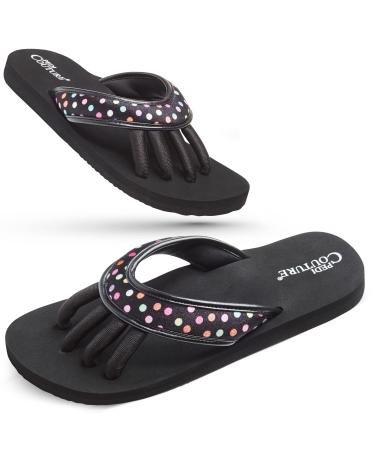Pedi Couture Pedicure Sandals for Women - Toe Separator Slippers Large Polkadot