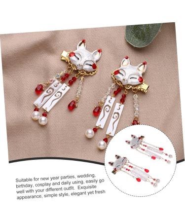 VICASKY 1 Pair Fox Tassel Clip Women Tassel Hair Clip Girl Hair Clips Tassel Drop Barrette Tassel Barrette Chinese Tassel Hair Clip Chinese Hair Accessories Chinese Tassel Hairpin - Buy Online on GoSupps.com