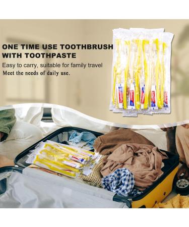 Bulk Disposable Toothbrushes - 500 Individually Packed Yellow One-Way Toothbrushes with Toothpaste for Homeless Nursing Homes Hotels & Travel - Buy Online on GoSupps.com