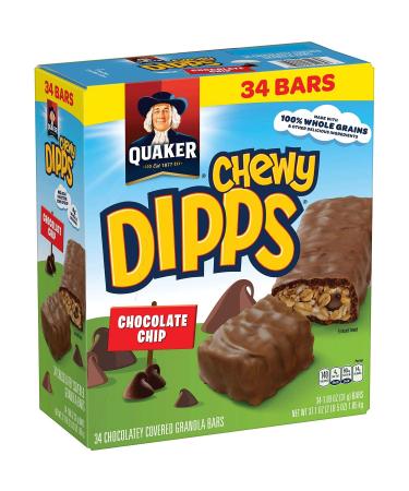 Quaker Chewy Dipps Granola Bars, Chocolate Chip (34 ct.) 34 Count (Pack of 1)