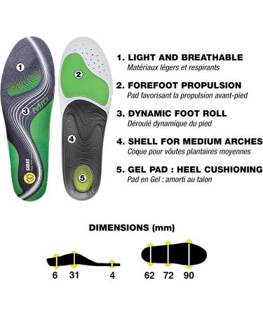 SIDAS Unisex 3Feet Activ Medium Arch Insoles - Enhanced Heel Cushioning for Multisports | All-Year Comfort XX-Large (46-48) - International Shipping Available - Buy Online on GoSupps.com