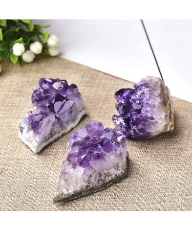 2pcs Natural Amethyst Cluster Quartz Ornaments Stone Crystal Specimen Home Office Decor Purple Feng Shui Stone Crystal Cluster 2pcs 0.78-1.97in Amethyst - Buy Online on GoSupps.com