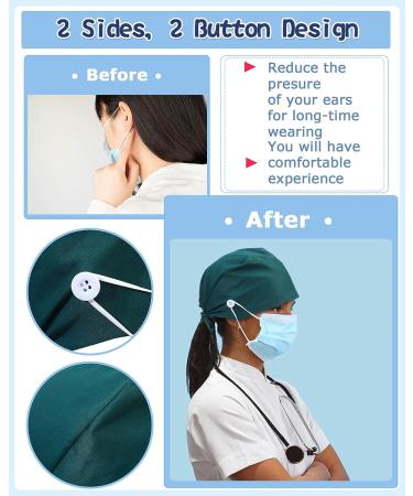 Adjustable Working Caps with Buttons Sweatband - 24 Pieces | Nursing Scrub Caps for Men and Women | Gourd Shaped Tie Back Hats for Doctor Nurse Beauty Salon | Cotton Headwear Printed - Buy Online on GoSupps.com
