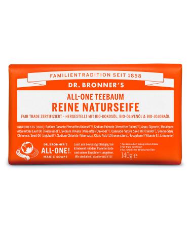 Dr Bronner's Tea Tree Pure Castile Soap 140g