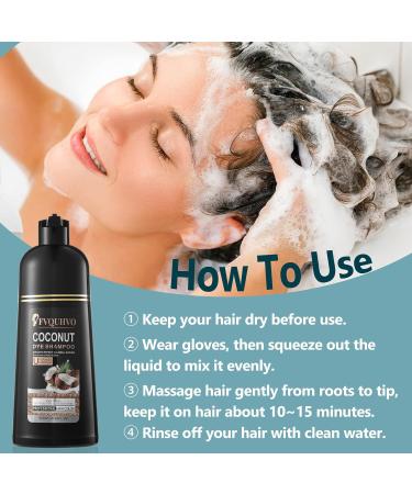 Dark Brown Hair Dye Shampoo for Gray Hair | Natural Coconut 3-in-1 Semi-Permanent Color | Long-Lasting Herbal Formula for Men & Women - 16.9 Fl Oz - Buy Online on GoSupps.com