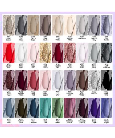 Lavender Violets 42-Piece Gel Nail Polish Set with Top Coats - Fall/Winter UV LED Gel Shades C958 - Buy Online on GoSupps.com