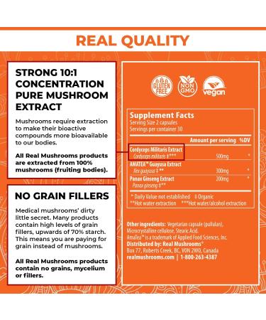 Real Mushrooms RealBoost (60ct) Lions Mane (120ct) & Cordyceps Mushroom Powder & Capsules Bundle - Mushroom Supplement for Energy Vitality Endurance & Cognition - Vegan Non-GMO - Buy Online on GoSupps.com