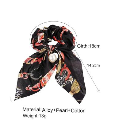 Sukokola Light Pink Pearl Trailer Cotton Hair Tie - Printed Pattern Ponytail Accessories for Women & Girls - Buy Online on GoSupps.com