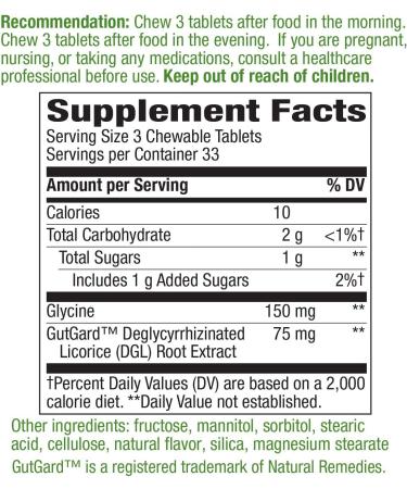 Nature's Way DGL 3:1 Digestive Relief 100 Chewables - Original Formula - Buy Online on GoSupps.com