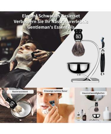 Eravor Luxury Wet Shaver Set | Synthetic Brush Stainless Steel Rack & Bowl | Perfect Father's Day Gift for Husband & Dad - Buy Online on GoSupps.com