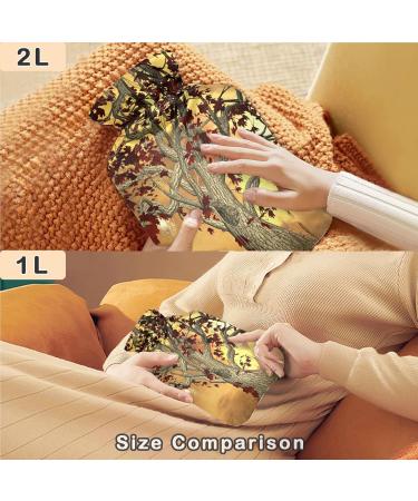 Naanle Hot Water Bottle with Lid - Tree in Golden Landscape | 1L Heat Bottle for Back Pain Relief & Warmth | Ideal Hand & Foot Warmer & Cold Therapy - Buy Online on GoSupps.com
