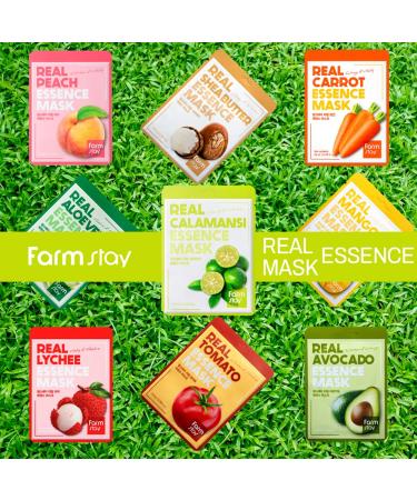 FARMSTAY Real Essence Mask (10 Sheets) - Calamansi | Premium Korean Skin Care Sheet Mask for Radiant Skin - Buy Online on GoSupps.com