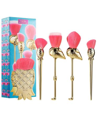 Tarte Let's Flamingle 5 Piece Brush Set Fla-Mingle Inspired by Flamingos & Pineapple