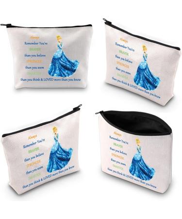 Cinderella Cosmetic Bag - Princess-Inspired Makeup Bag for Women | You Are Braver Stronger Smarter Than You Think | Perfect Gift for Disney Fans - Buy Online on GoSupps.com