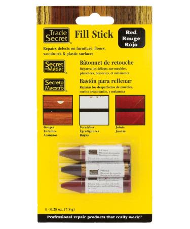Wood Scratch Repair Fill Stick for Red Surfaces (Set of 3), Great for Touch-Ups and Repairs on Hardwoods Floors, Furniture, Cabinets and Plastic Surfaces. Red Tones