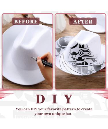 Janmercy 6 Pack Bulk Cowboy Hats | Adjustable Drawstring | Western Stage Performance | Simple White - Buy Online on GoSupps.com